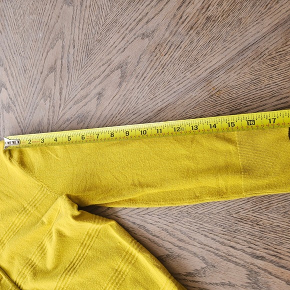 Cable & Gauge Cardigan Womens Small Yellow 3/4 Sleeve Textured Knit Sweater - Picture 5 of 12